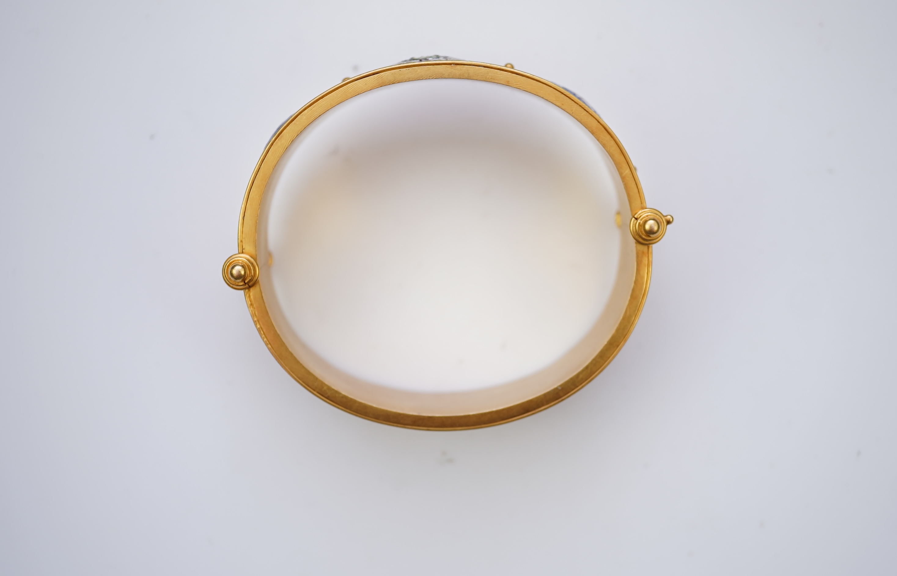 An attractive gold and micromosaic cuff bracelet, second half 19th century